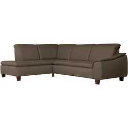 ECKSOFA mit Ottomane links Kaylil Flachgewebe sahara