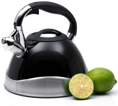 Creative Labs Home Crescendo 3.1 Quart Black Stainless Steel Whistling Tea Kettle