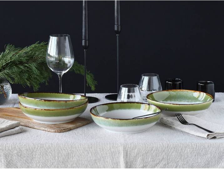 Bols Cascade lot de 4 type B Ø 23cm Vert/Vert