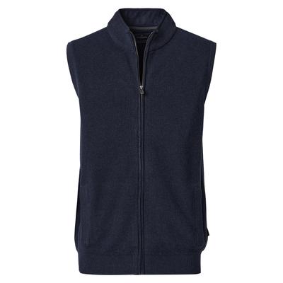 Strickweste CASAMODA "CASAMODA Strickweste uni", Herren, Gr. M, blau (dunkelblau), Westen Strickweste