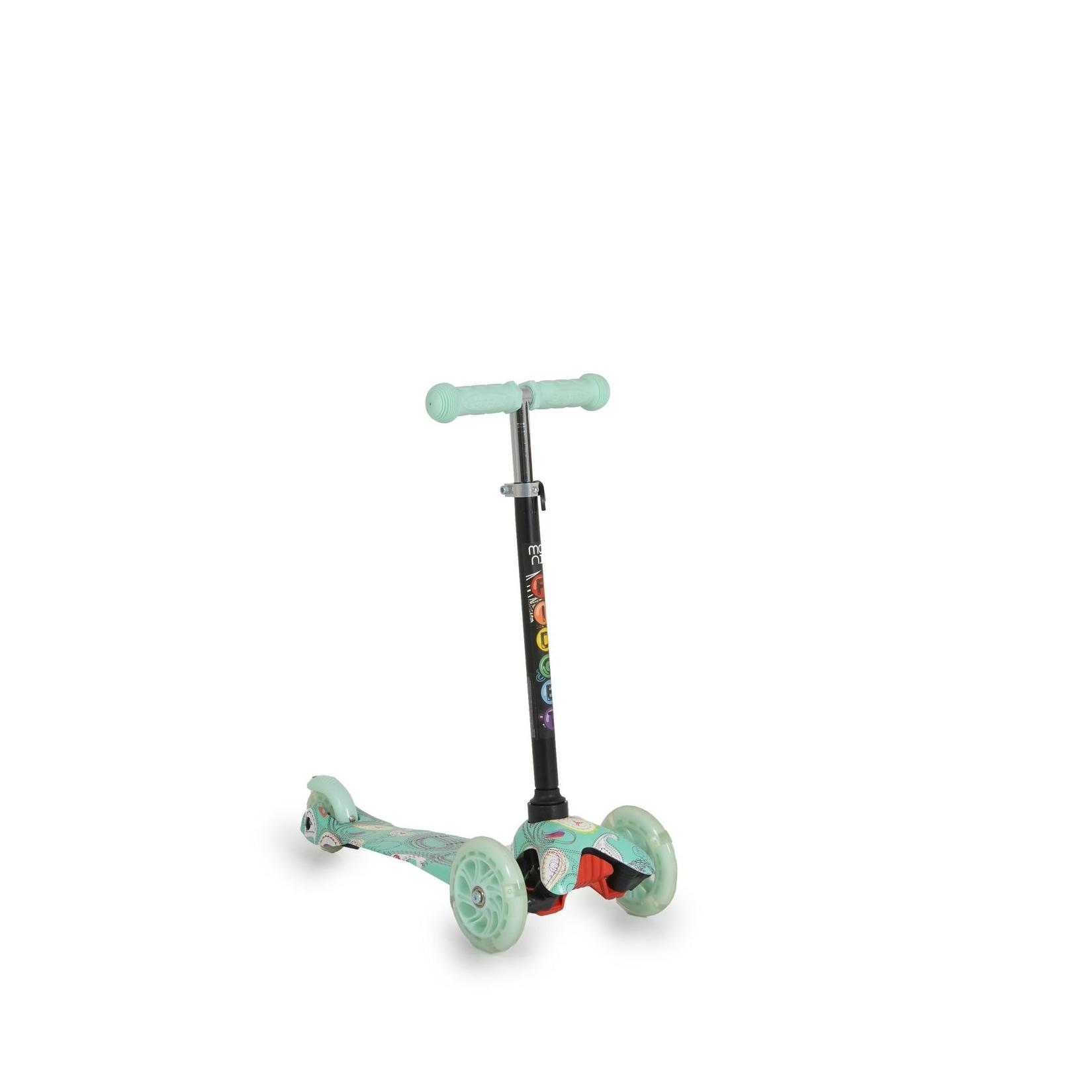 Moni Kinderroller Fidget 3 Räder höhenverstellbar, PU-Räder, Wasserdruck, ABEC-7 grün