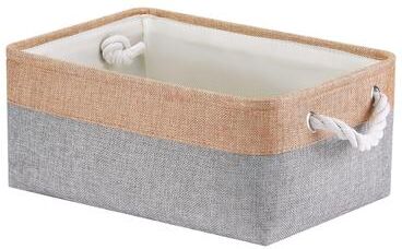 Unique Collapsible Storage Basket Bin With Handle, Fabric Storage Cube