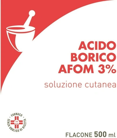 Aeffe Farmaceutici Acido Borico Afom 3% Soluzione Cutanea 500ml