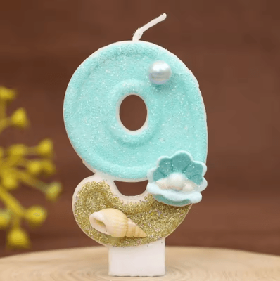 Inspire Picks Reusable Beach Theme Number Candles Ocean Birthday Cake Decorations For Yearly Celebrations number 9