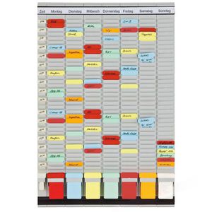 Franken Stecktafel PV-Set3, OfficePlaner, T-Kartentafel, 7 Module a 35 Schlitze, 47,4 x 78cm
