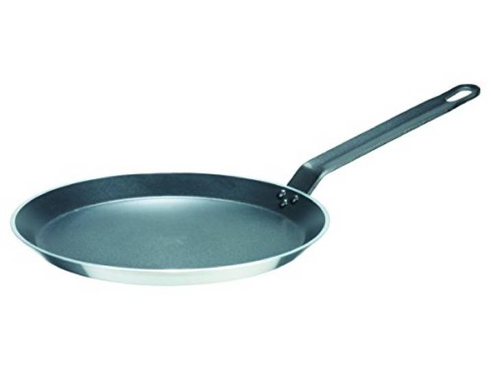 GSW 860925 Gastro traditionell Lyoner Crepe-Pfanne, Aluminium, silber/schwarz, 26 cm