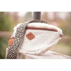Ekkia Penelope Tasche Bauchtasche Aliz offwhite mit Kord und Fell