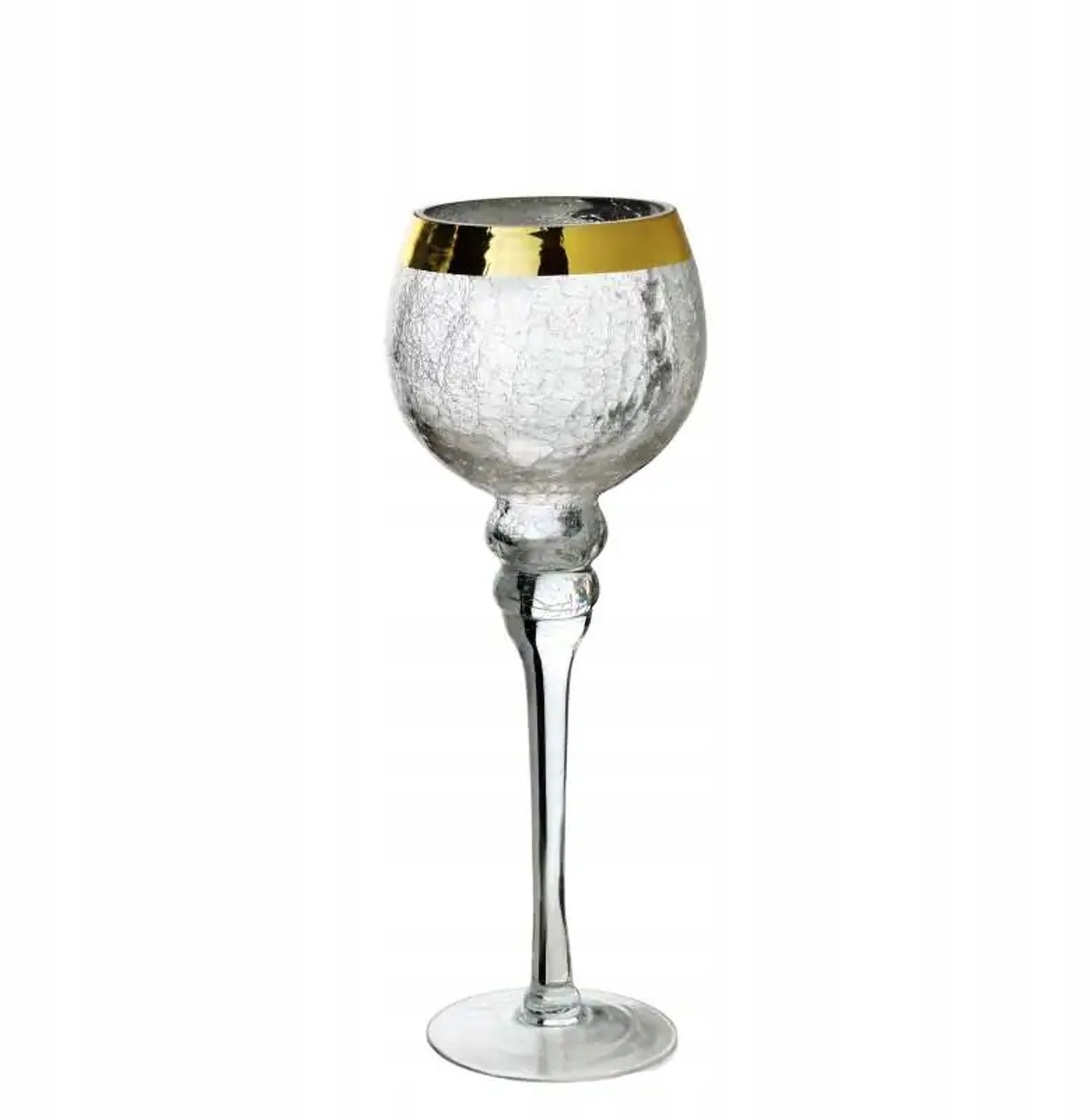 Elegante Glazen Kandelaar Donna Goud 35cm