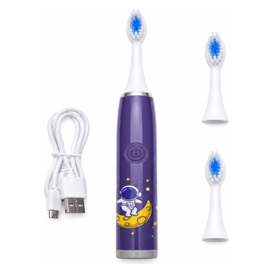 iLike Kids rechargeable sonic electric toothbrush ILIKW3ET3PU with 3 replacement heads (ILIKE)