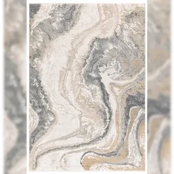 Velours Teppich Kurzflor Modern | 200x300 cm | Naturfarben | Robust | Großer Wohnbereich | SIENA-Elsa Kollektion | Kadima Design
