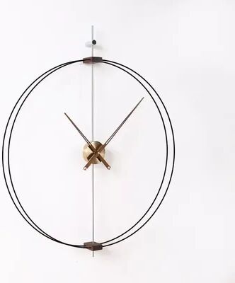 Discount Dollar Deals Spanish Minimalist Wall Clock, Large Wall Clock, Solid Wood Pointer, Creative Luxury Living Room Art Clocks, Silent Move gold Dial