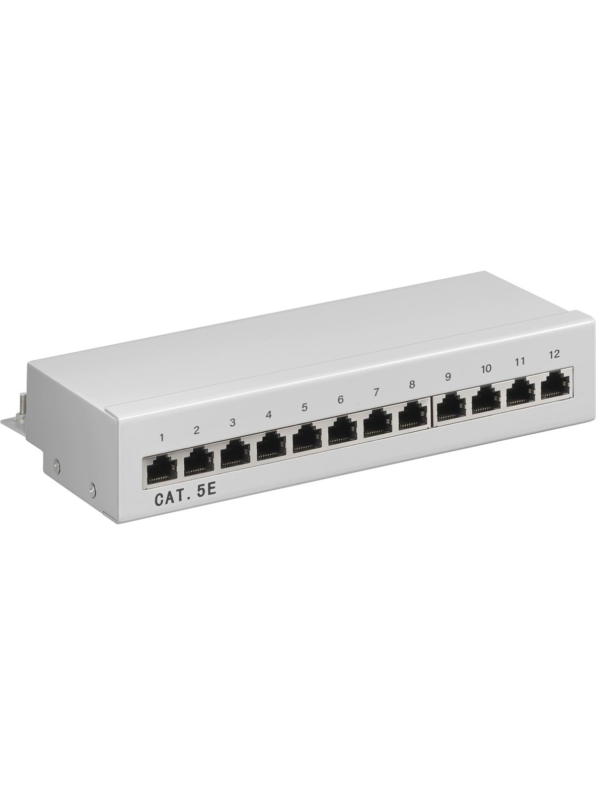 Pro CAT 5e Mini/Desktop Patch Panel 12 Port grey