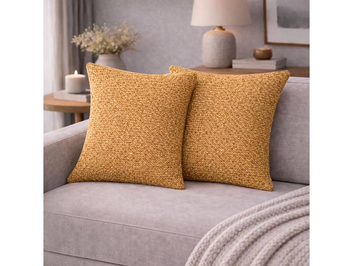 Coussin décoratif Fjella ensemble de 2 Jaune/Jaune 40 x 40cm Polyester