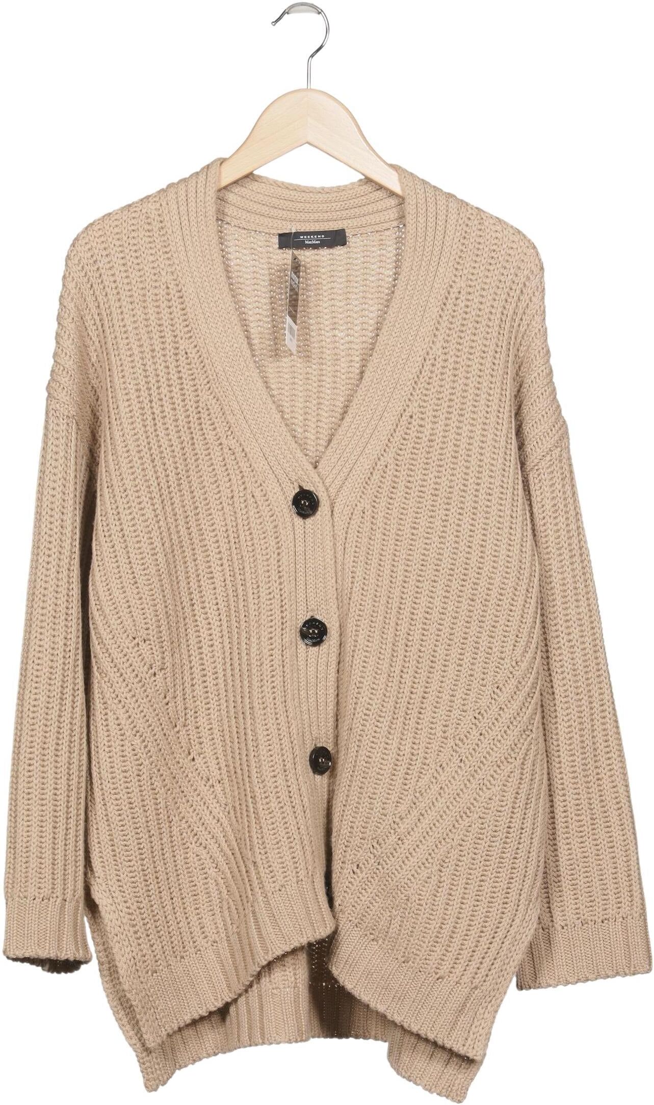 Weekend Max Mara Damen Strickjacke, Beige, Gr. M, Schurwolle - Second Hand
