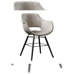KAWOLA Stuhl "ZAJA Square" Esszimmerstuhl Microfaser creme