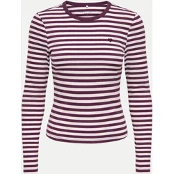 Langarmshirt mit Streifenmuster Mehrfarbig L