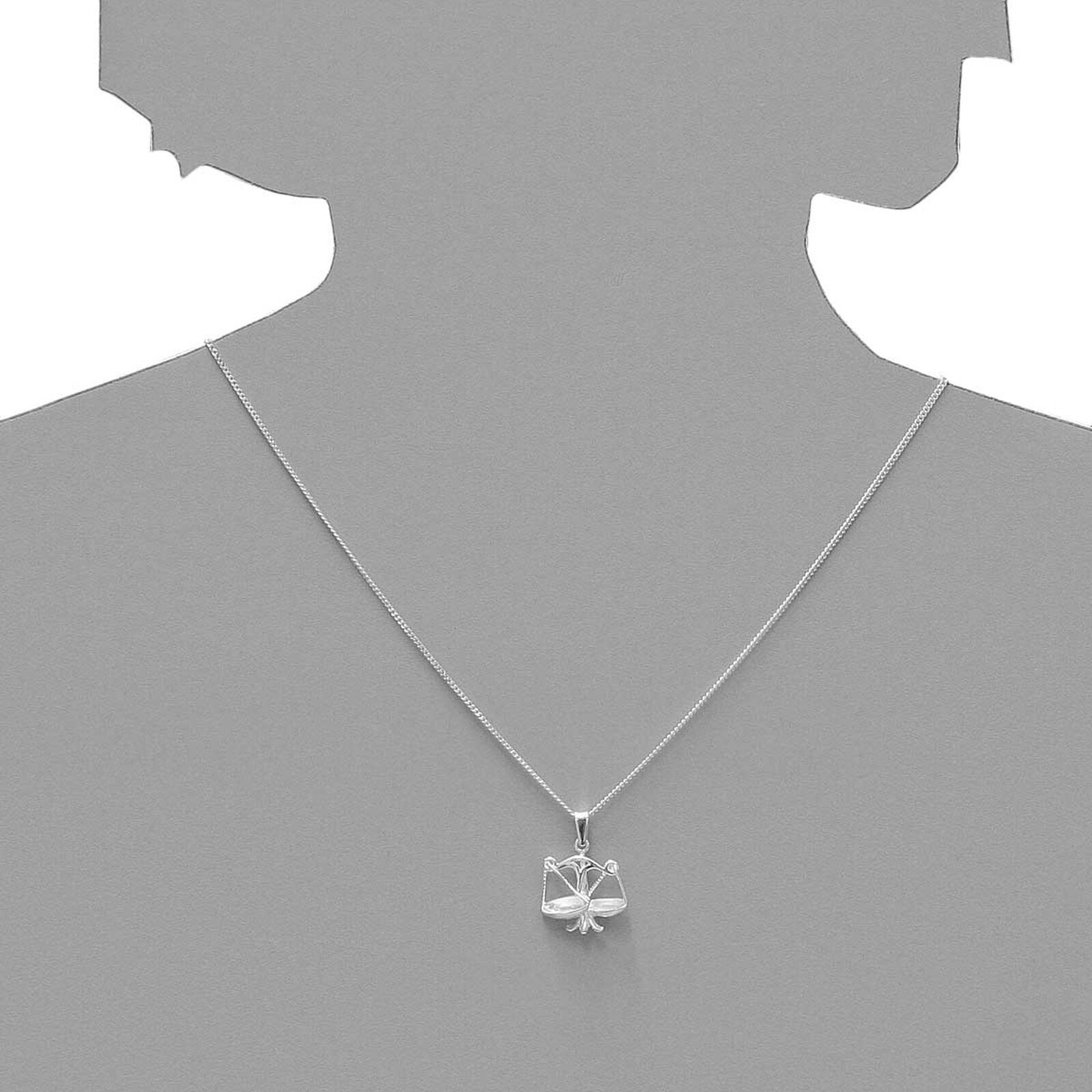 Kettenanhänger OSTSEE-SCHMUCK "Ostsee-Schmuck Anhänger Tierkreiszeichen Waage", weiß (weiß, neutral), Schmuckanhänger, Damen, 25 x 17mm, Silber 925 (Sterlingsilber), 1,7 g, Kettenanhänger