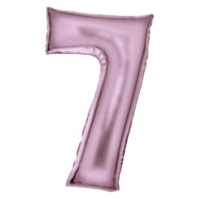 Amscan Metallic Folienballone pink Zahl 7 (1x) (9917329)