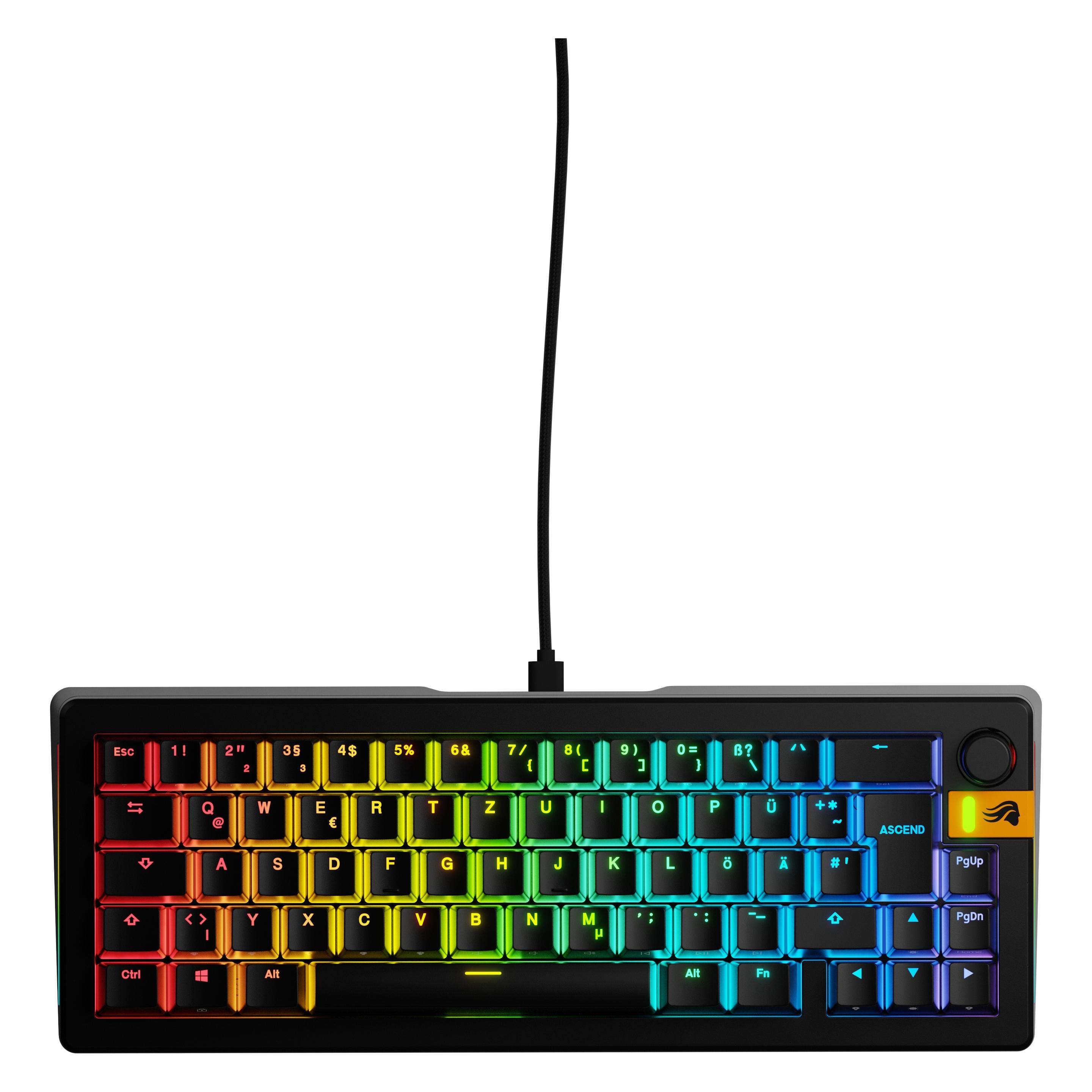 Glorious GMMK 3 HE 65 % Custom Gaming-Tastatur - Pre-Built, ISO (DE), Fox HE Switches, schwarz (DE, Kabelgebunden) (GLO-KB-GMMK3-65-PB-HE-W-BLK-DE)