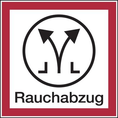Feuerwehrschild, Rauchabzug - angelehnt an DIN 4066 - 200x200 mm Folie selbstklebend