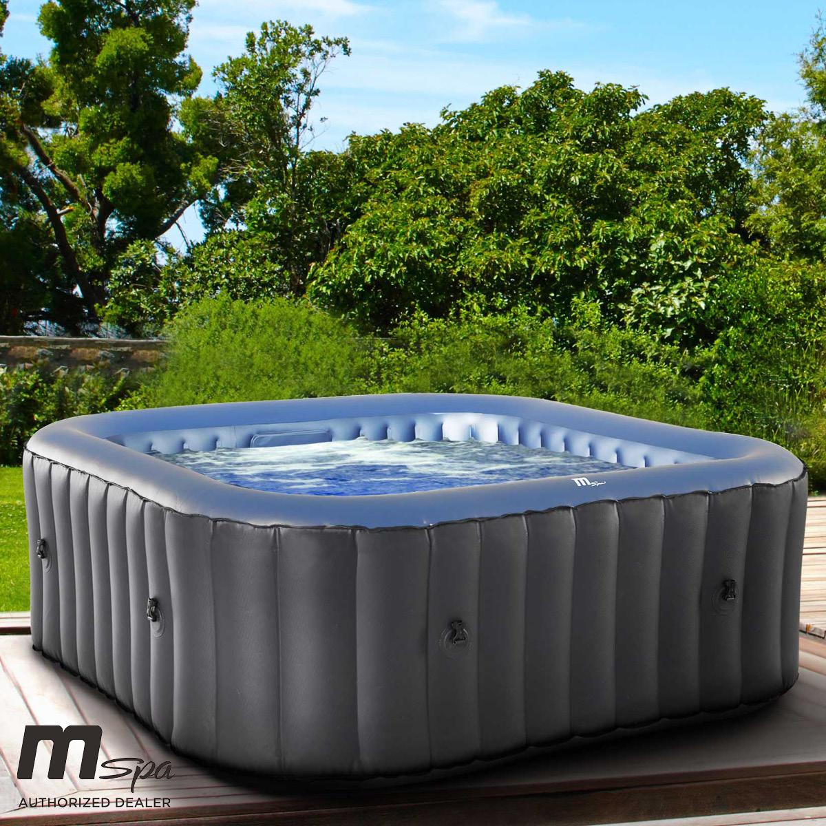 Whirlpool aufblasbar BRAST MSpa Tekapo für 4 Personen 158x158cm In-Outdoor Pool 108 Massagedüsen Energiespar-Timer Heizung Aufblasfunktion per Knopfdruck Bubble Spa Wellness Massage