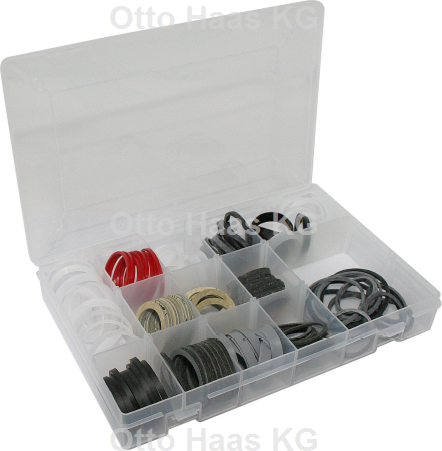 HAAS Oha Dichtungs-Sortiment 7307 125 Stück, 270x180x42mm, für Kunststoff-/Metall-Siphons, transparent