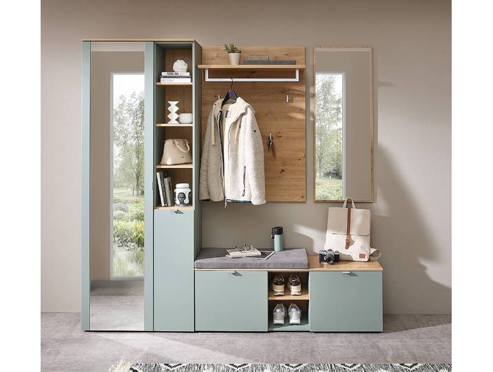 Ensemble de vestiaires 4 pièces 206 x 202 x 38cm Vert/Bleu/Vert menthe