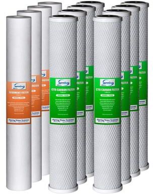 iSpring F12WCB32 Whole House Sediment & Carbon Filter Set