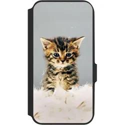 Nivocase Klapphülle für Samsung Galaxy A54 5G Handyhülle aus Kunst Leder NIVOflip schwarz Feder Haustier (Samsung Galaxy A54 5G), Smartphone Hülle, Schwarz