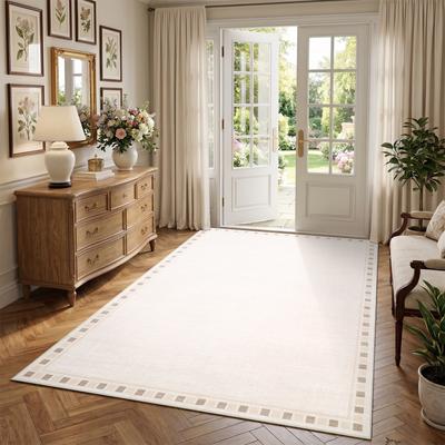 Garvee Modern Bordered Solid Area Rugs for Living Room Bedroom