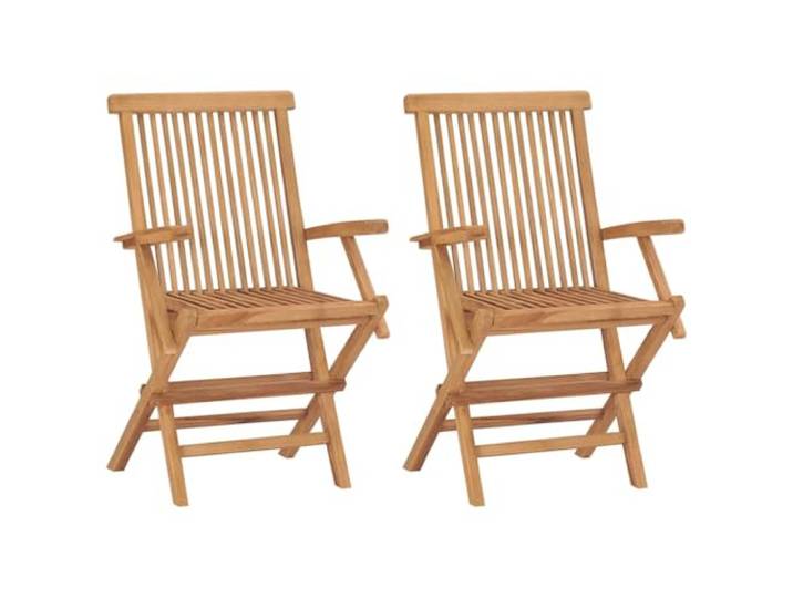 KUTYWEXFM Gartenstuhl 2er Set Klappbar, Massivholz Teak Armlehnstuhl Platzsparend verstaubare Sitzgruppe für Terrasse, Balkon oder Veranda, sofort einsatzbereit ohne Montageaufwand.