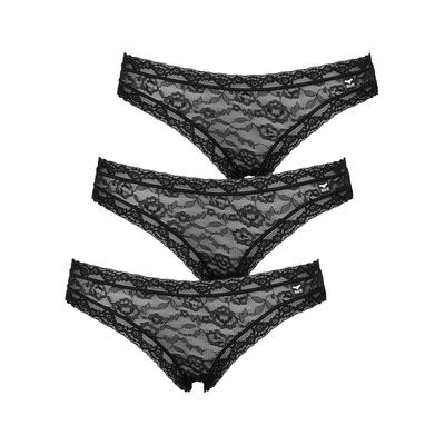 Minislip LIKE IT "3er Pack Damen Minislip Lisa", Damen, Gr. L, schwarz, Obermaterial: 100% Polyamid PA., Unterhosen