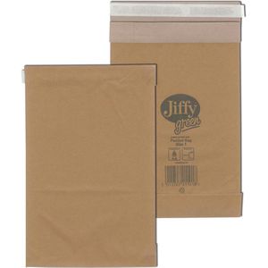 Jiffy Polsterversandtaschen Typ 1, für Format A5, 165 x 280mm Innenmaß, braun, haftklebend
