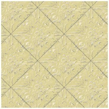 Chesapeake Brandi Yellow Metallic Faux Tile Wallpaper - 20.5 x 396 x 0.025