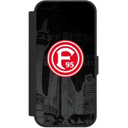 Nivocase Klapphülle für Apple iPhone 17 Handyhülle aus Kunst Leder NIVOflip schwarz Fortuna Düsseldorf Logo (Apple iPhone 17), Smartphone Hülle, Schwarz