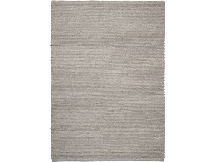 Teppich Agner hellgrau Einfarbig Wolle 140 x 200 cm - Teppich