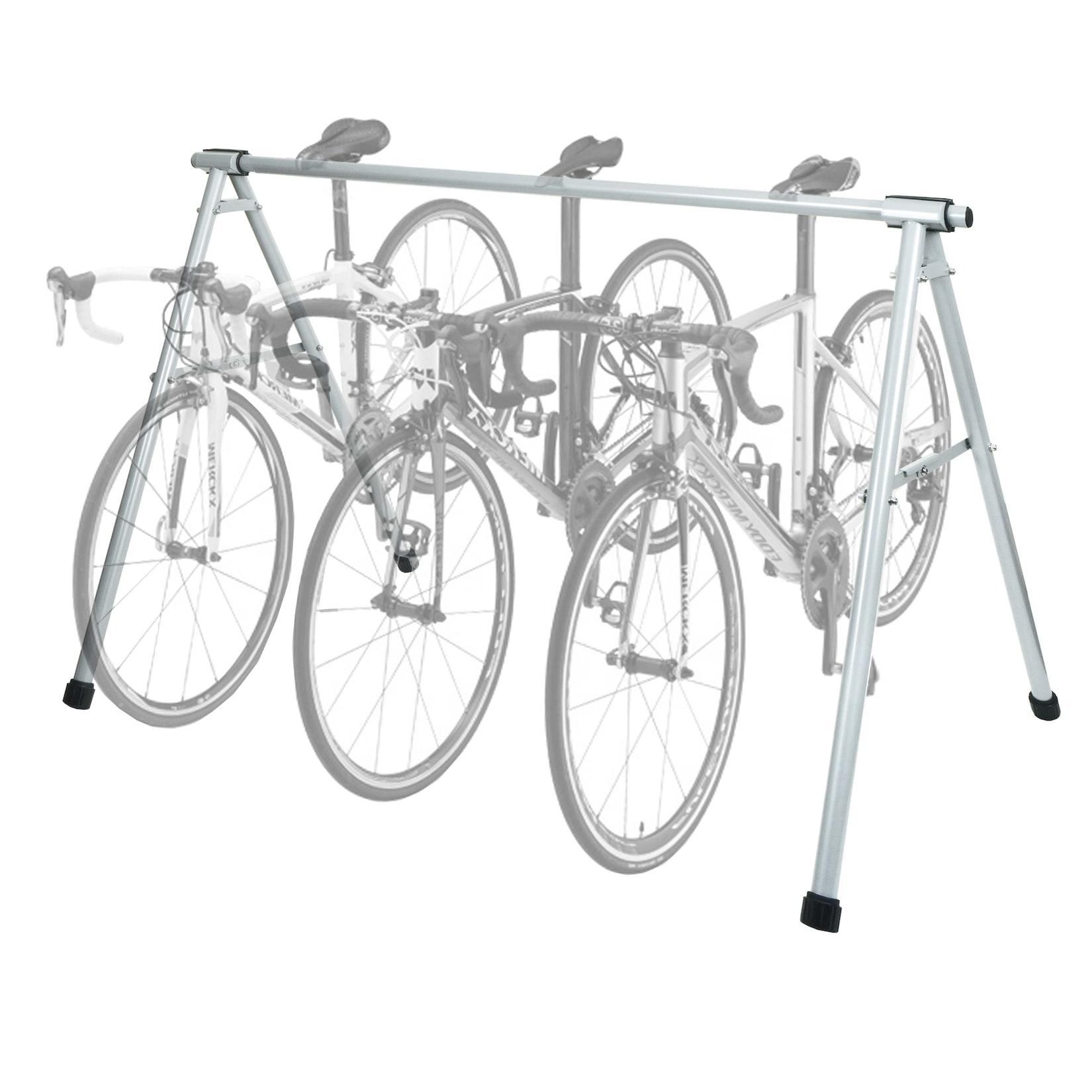 Fahrrad-Sattelständer MCW-K39, Fahrradständer Aufhängebügel, Metall pulverbeschichtet 114x170x114cm ausziehbar ~ silber