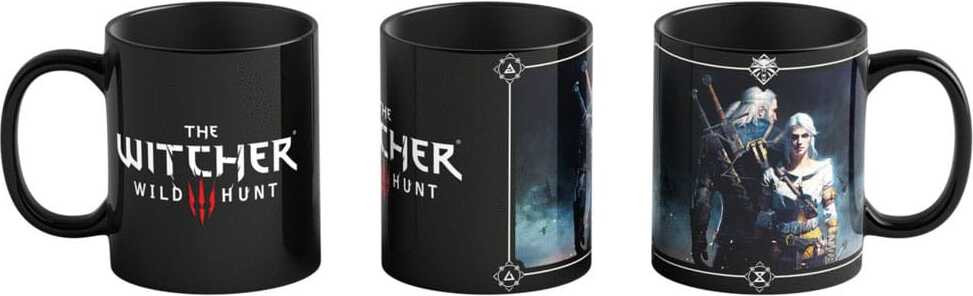 Cenega The Witcher 3 Geralt & Ciri keramische mok, zwart, 480 ml