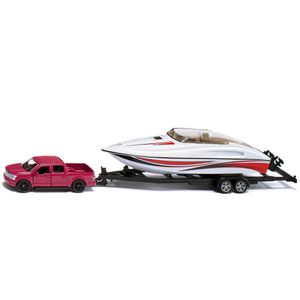 siku Fahrzeug 2568 Ford F150, mit Anhänger und Motorboot, Maßstab 1:50