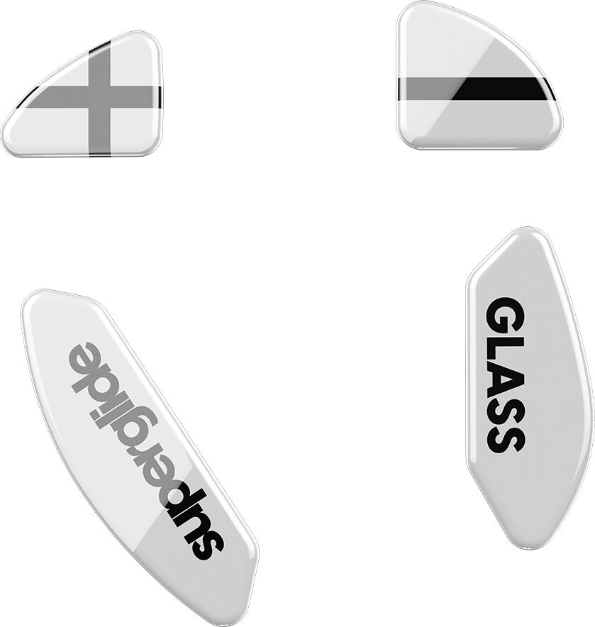 Superglide Glas Skates Till Xtrfy M4 Wireless - Vit