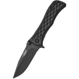 Camillus Klappmesser Erupt 5.5, Einhandmesser, 6,2cm Klingenlänge, schwarz, mit Gürtelclip
