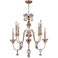 Elstead Lighting, Kronleuchter, Mignon Kronleuchter E14 8-fach Gold und Silber (63.50 cm)