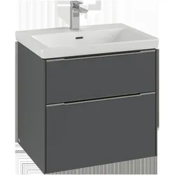 Villeroy & Boch Subway 3.0 Waschbeckenunterschrank, 2 Auszüge, 622x576x478mm, C57602AH, Farbe: Front/Korpus: Wine Red, Griff: Wine Red