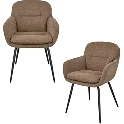 Tchibo - 2 Woood Esszimmerstühle »Runa« mit Chenille-Stoff - 57x59x82cm - schwarz -