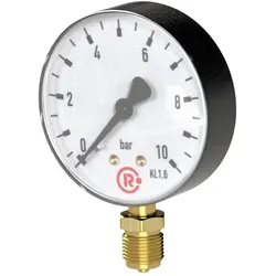 Riegler, Zubehör Druckluftwerkzeug, Standardmanometer, Stahlblech, G 1/2 unten, 0 - 25,0 bar,  Ø160