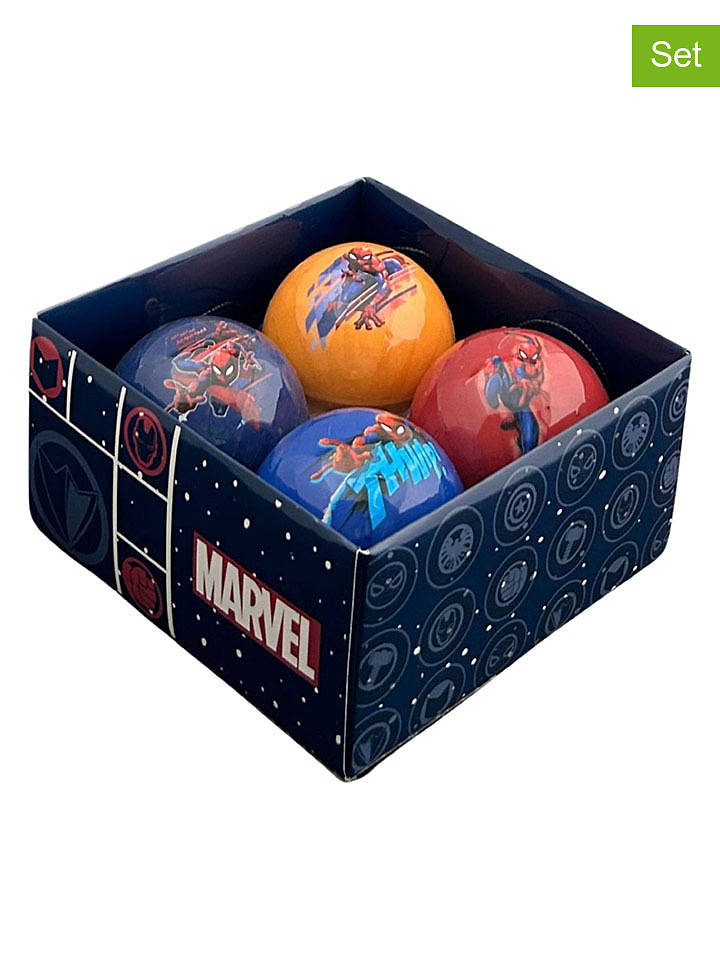Christmas Inspirations 4er-Set: Christbaumkugeln "Spider-Man" in Bunt - Ø 7,5 cm - onesize