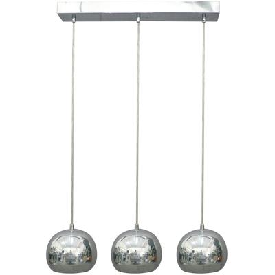 SALESFEVER Hängeleuchte "Ava", grau (chromfarben), 3, Ø 18cm H: 120cm, Leuchten, Lampenschirme aus verchromten Metall im Glanz-Design, Hängeleuchte