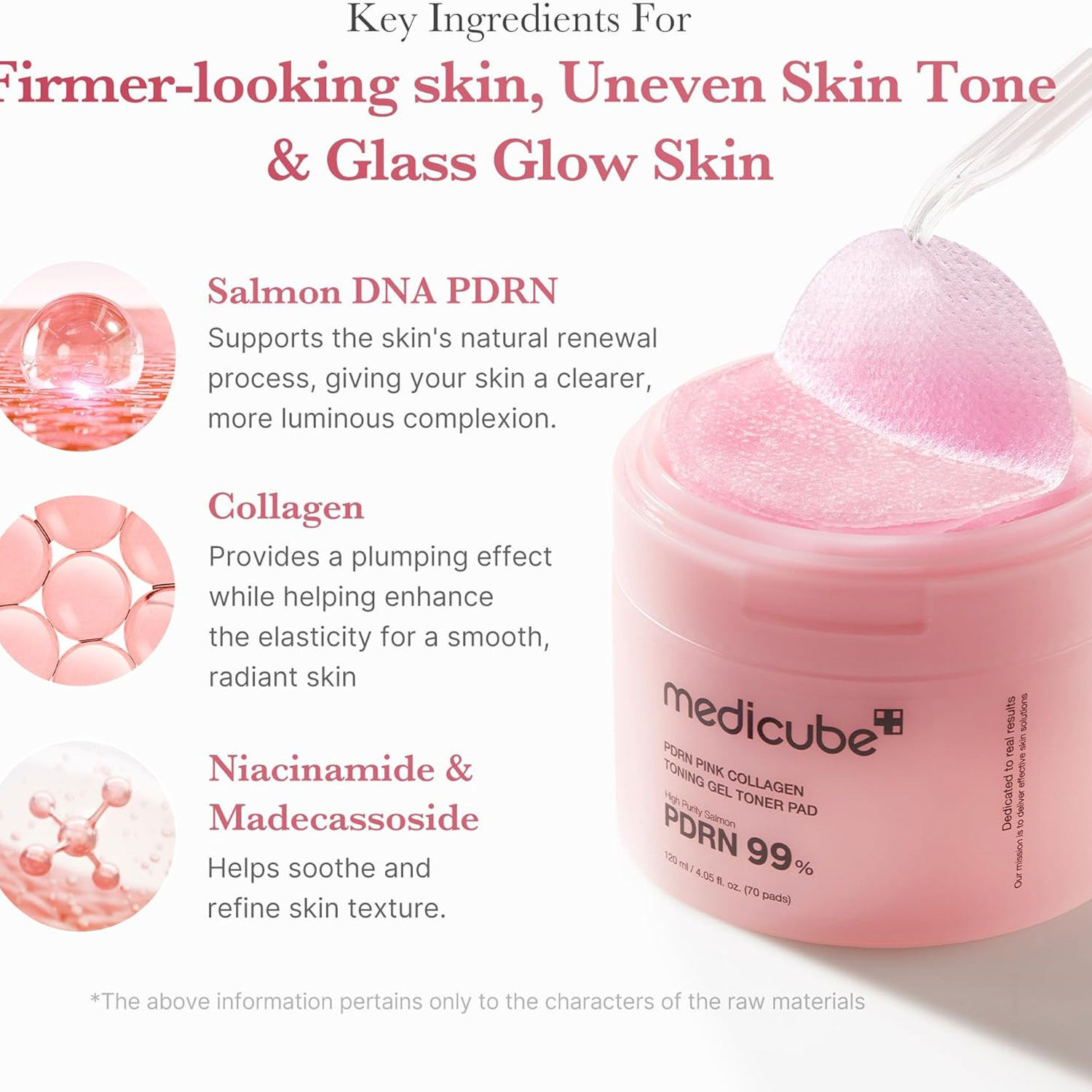 MEDICUBE PDRN Pink Collagen Toning Gel Toner Pad 70pcs
