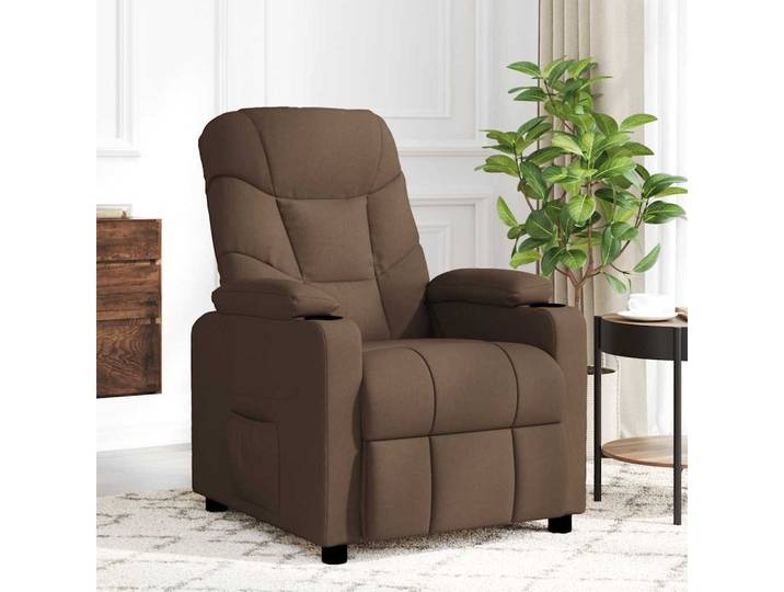 vidaXL Massagesessel, Massagesessel Braun Stoff
