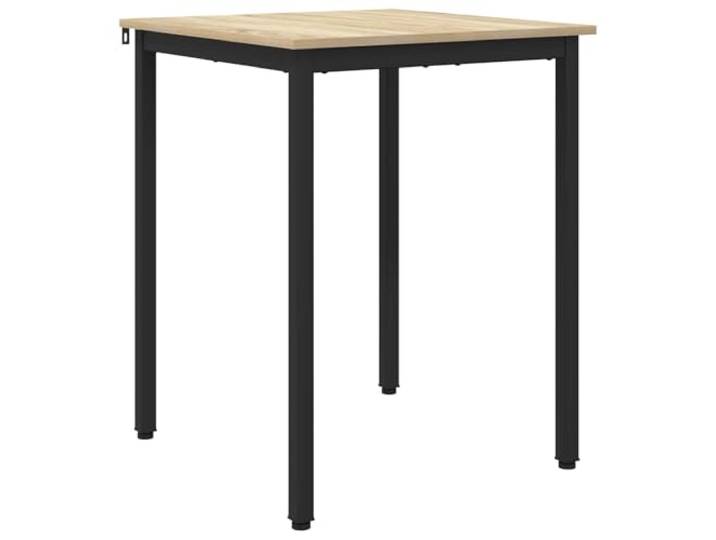 Esstisch, quadratisch, 60 x 60 x 75 cm, Holz und Metall Glatte Oberfläche, schwarzer Metallrahmen, quadratische Beine, minimalistischer Stil, Esszimmer, Küche, Alltag